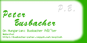 peter busbacher business card